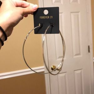 Silver, hoop earrings